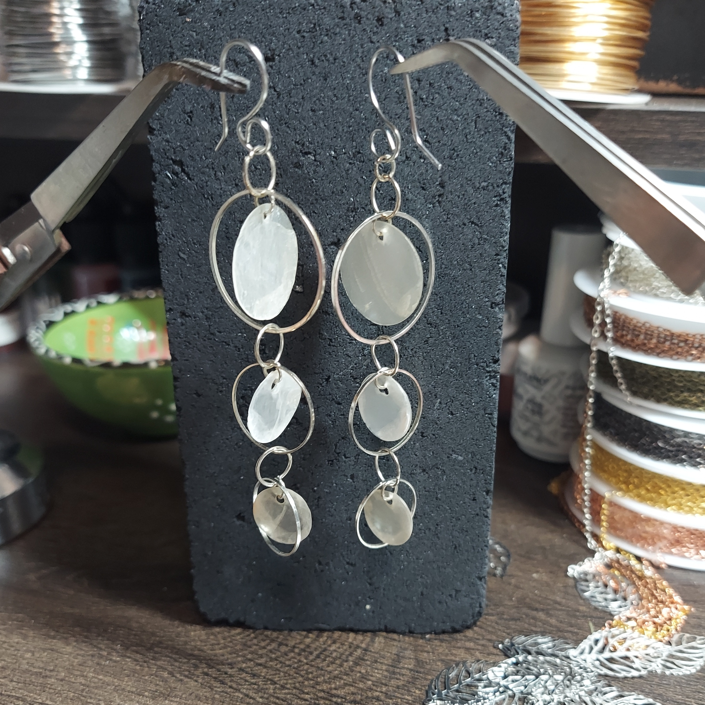 Capiz shell hoops